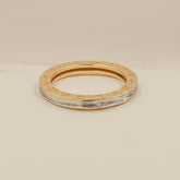 Bvlgari Inspired Dual Tone Ring 3.47 Grams , 18KT Gold